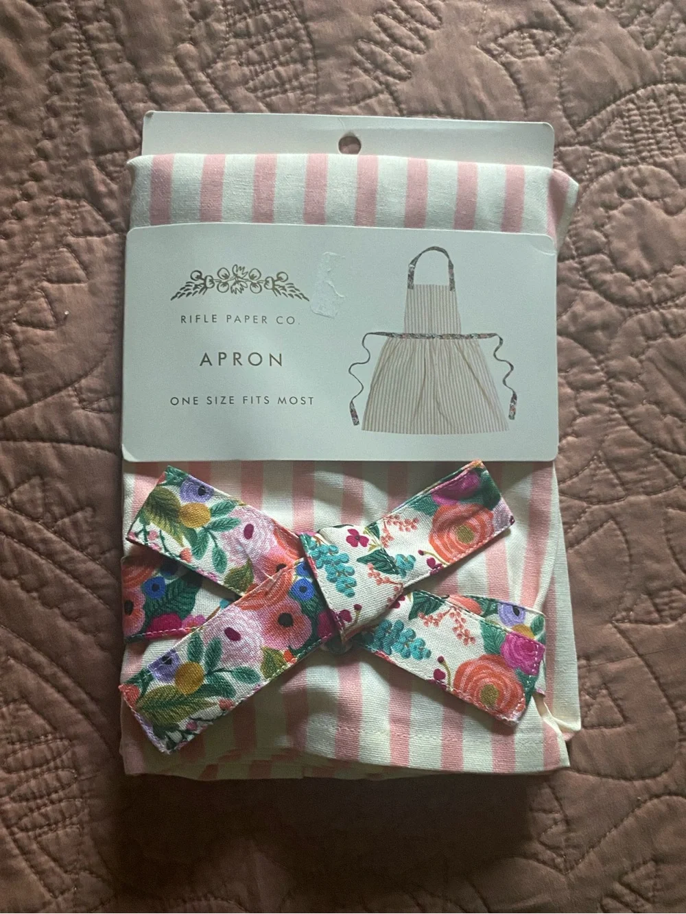 Rifle paper Co. rose striped apron